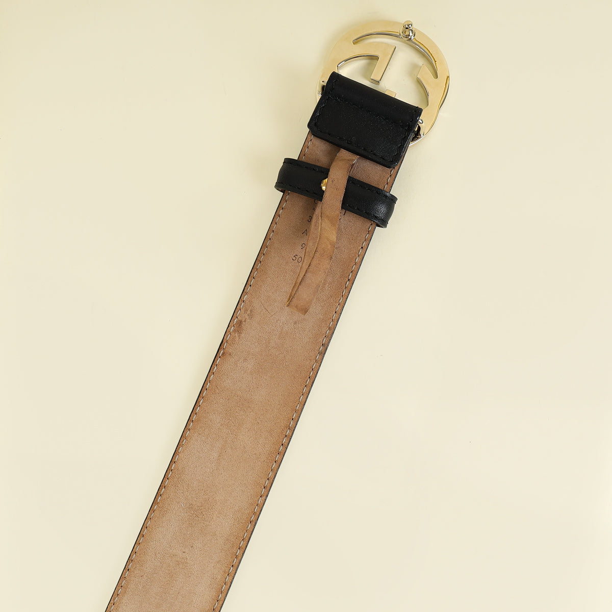Gucci Black Interlocking G Buckle Belt 36