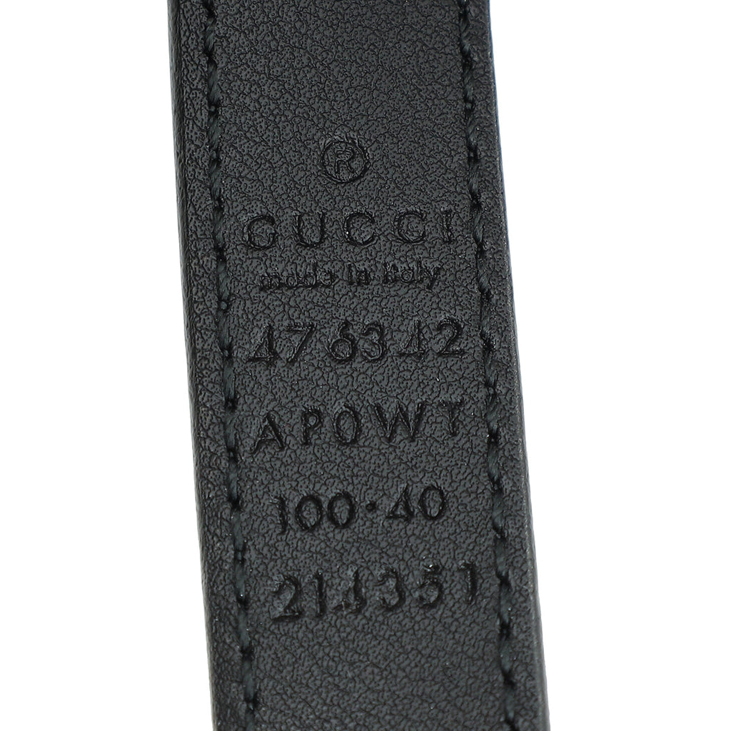 Gucci Black Double G Pearl 20mm Belt 40