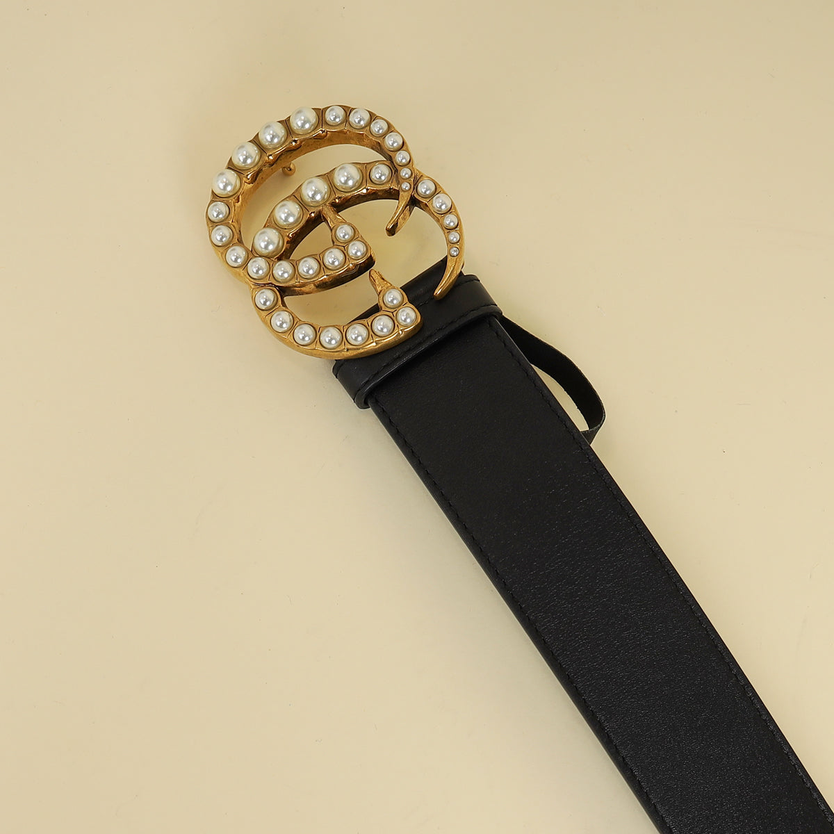 Gucci Black Double G Pearl 40mm Belt 30