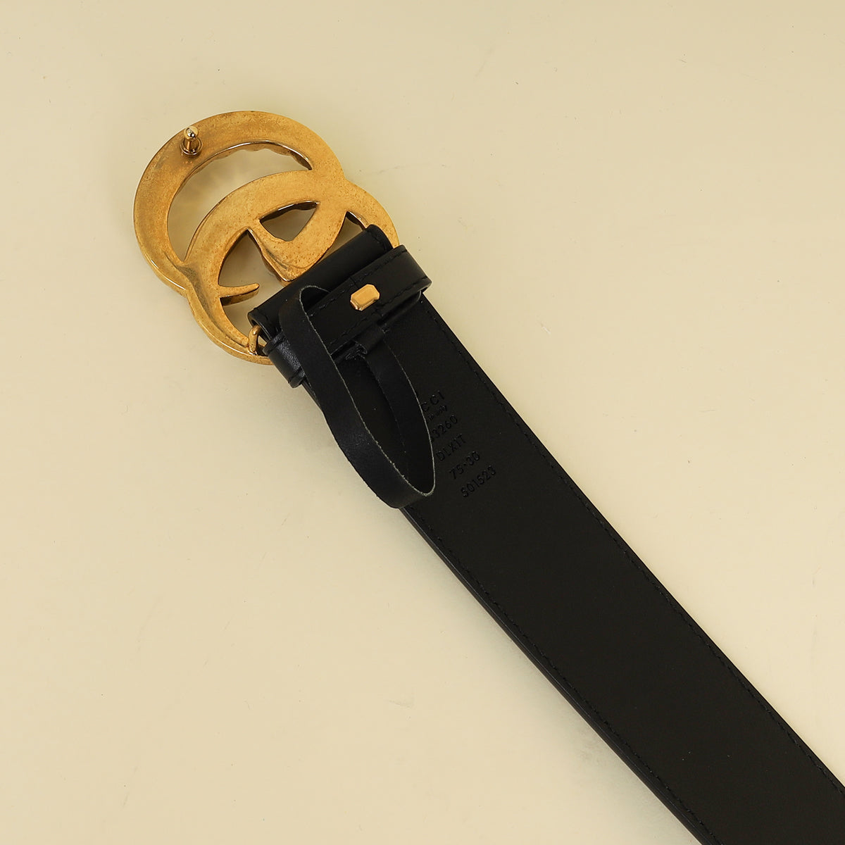 Gucci Black Double G Pearl 40mm Belt 30