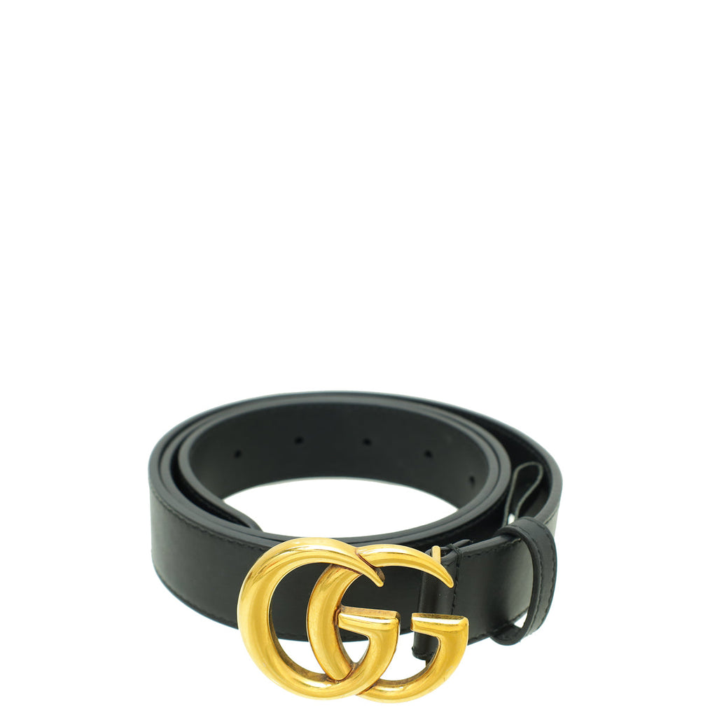 Gucci Black Double G Buckle Belt 36