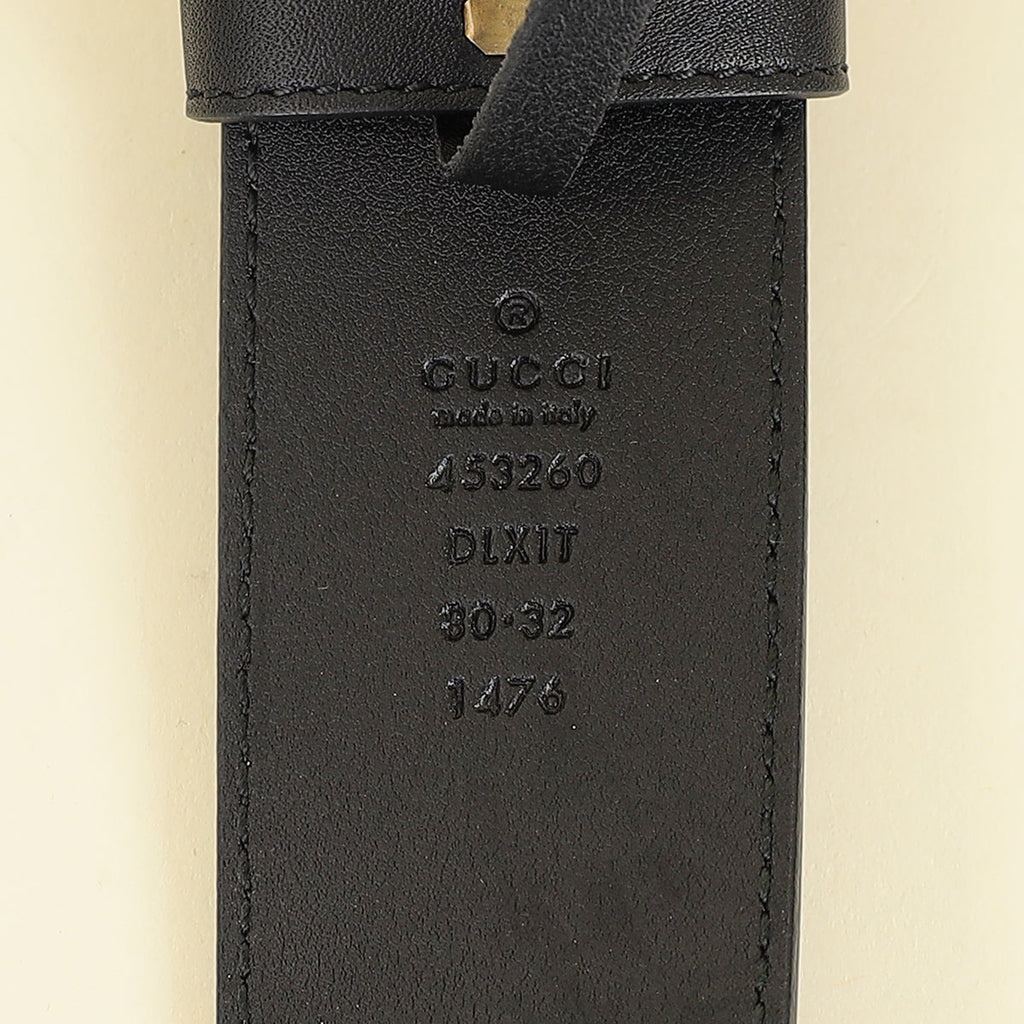 Gucci Black Double G Pearl Buckle 40mm Belt 32