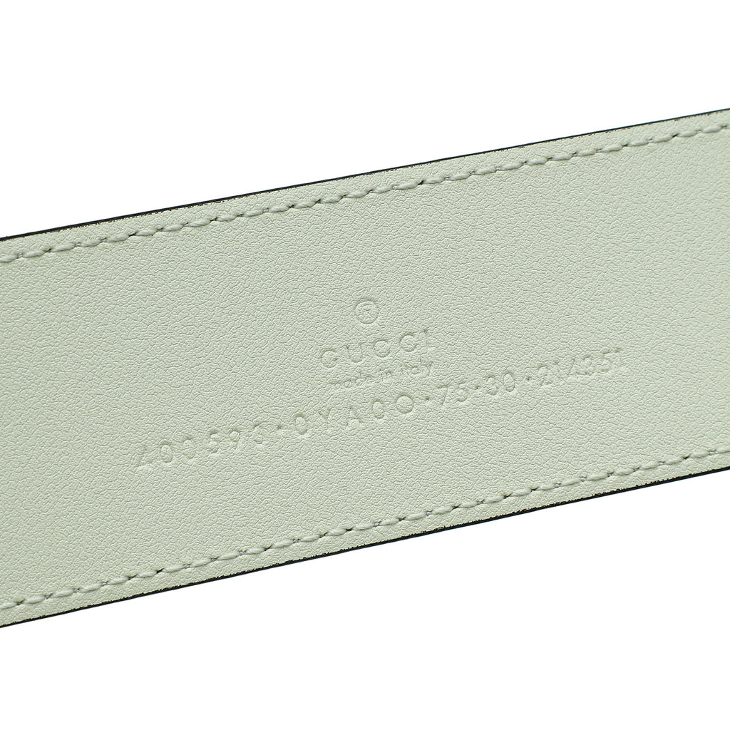 Gucci White Double G Buckle Belt 30