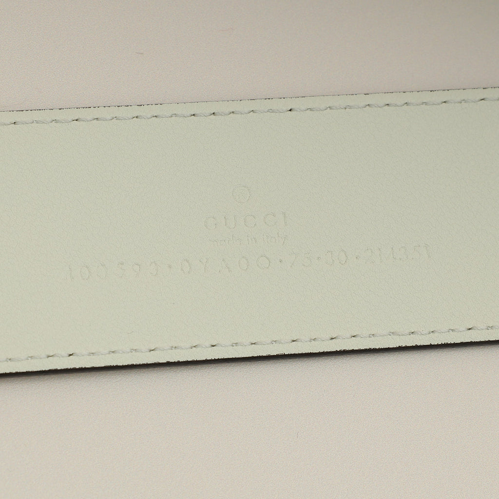 Gucci White Double G Buckle 40mm Belt 30