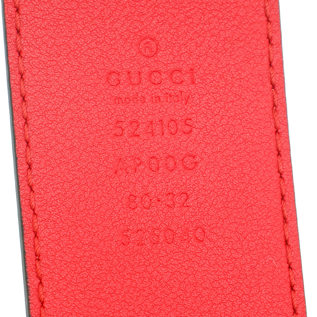 Gucci Red GG Torchon Buckle 40mm Belt 32