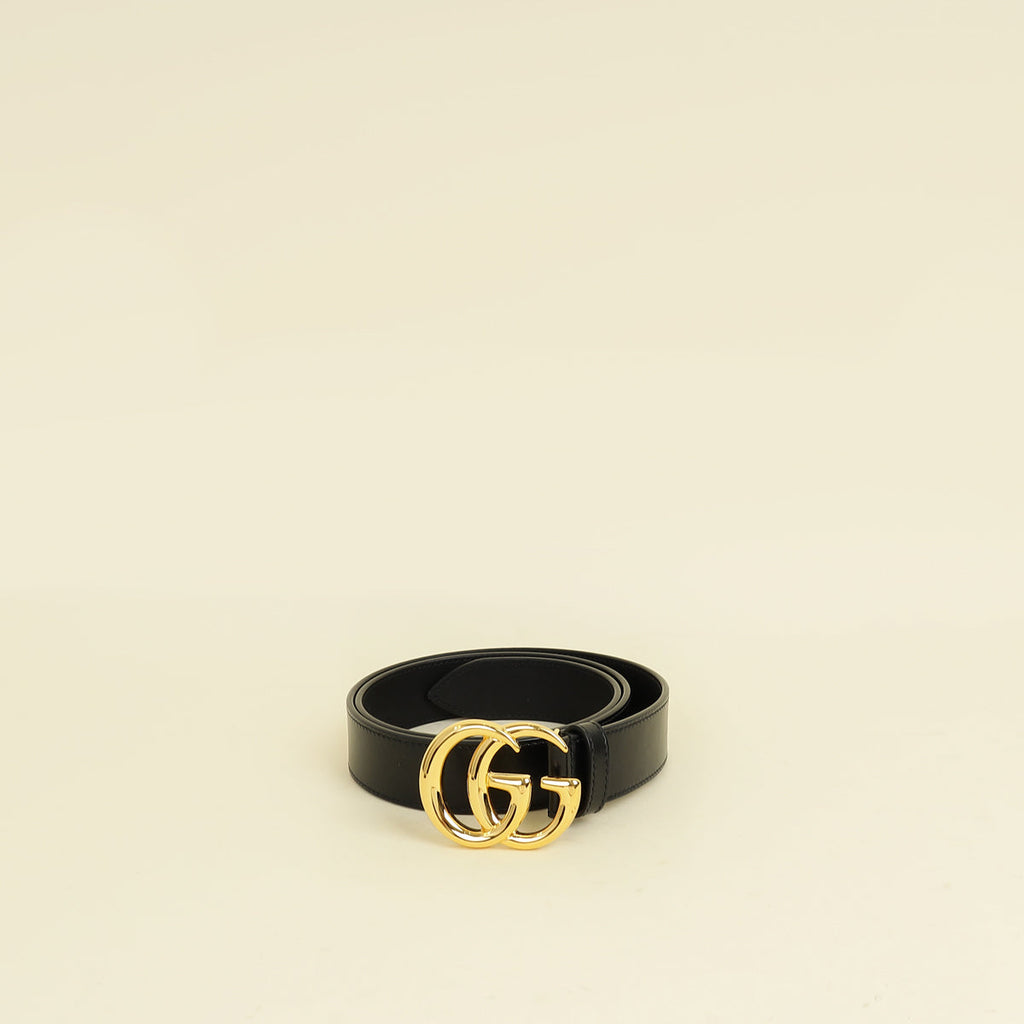 Gucci Black GG Marmont Thin Belt 34