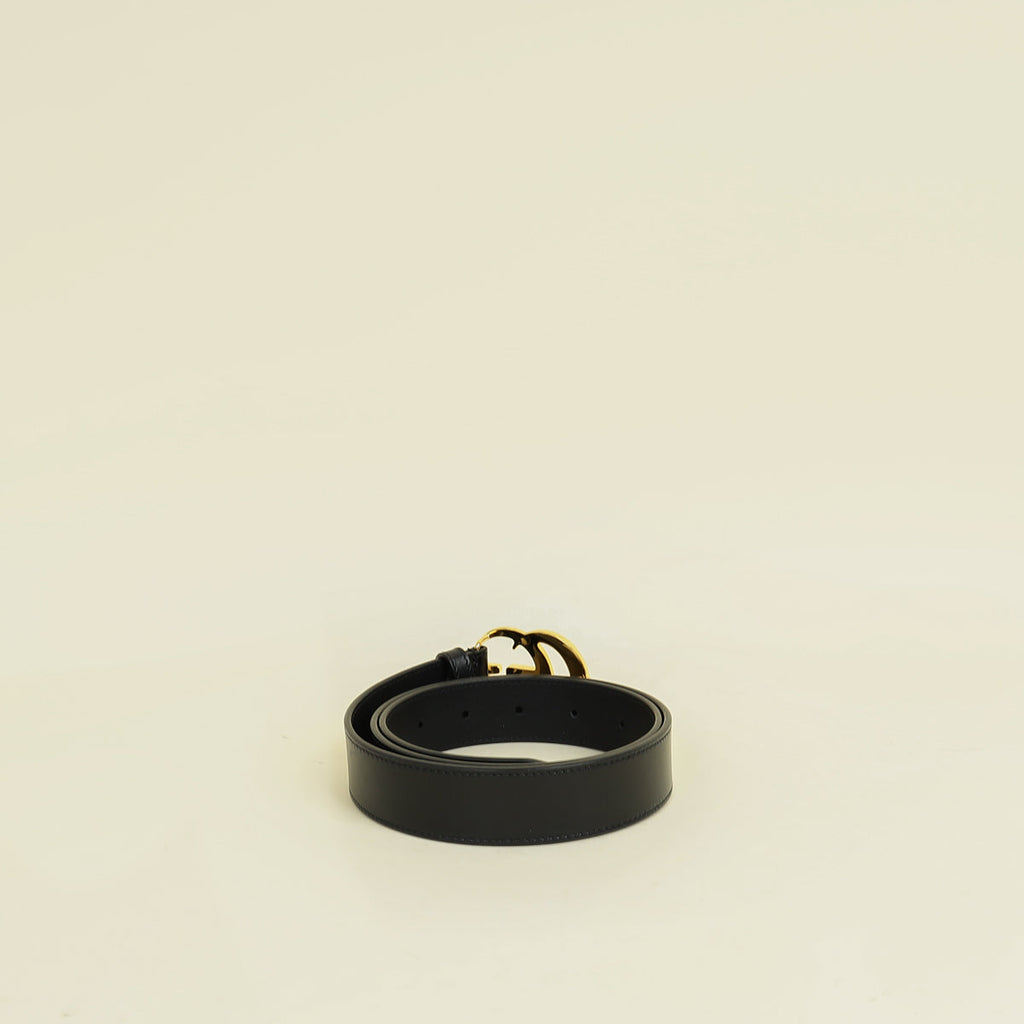 Gucci Black GG Marmont Thin Belt 34