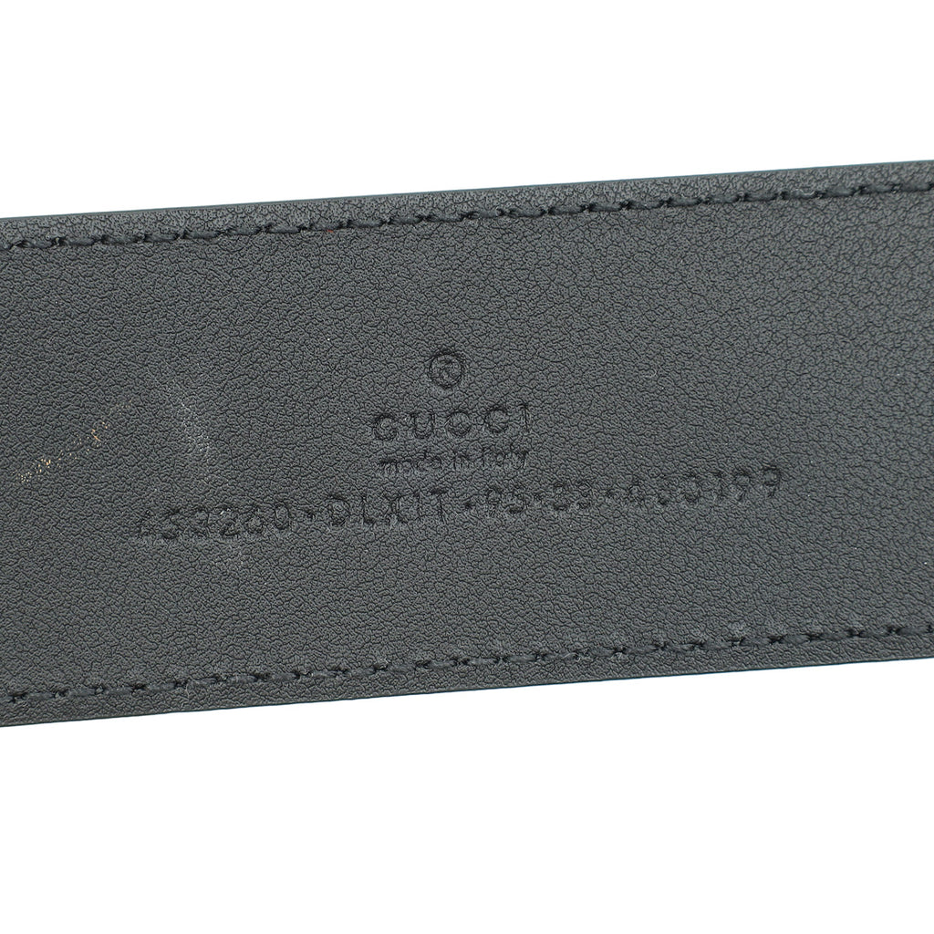 Gucci Black GG Pearl Buckle Belt 38