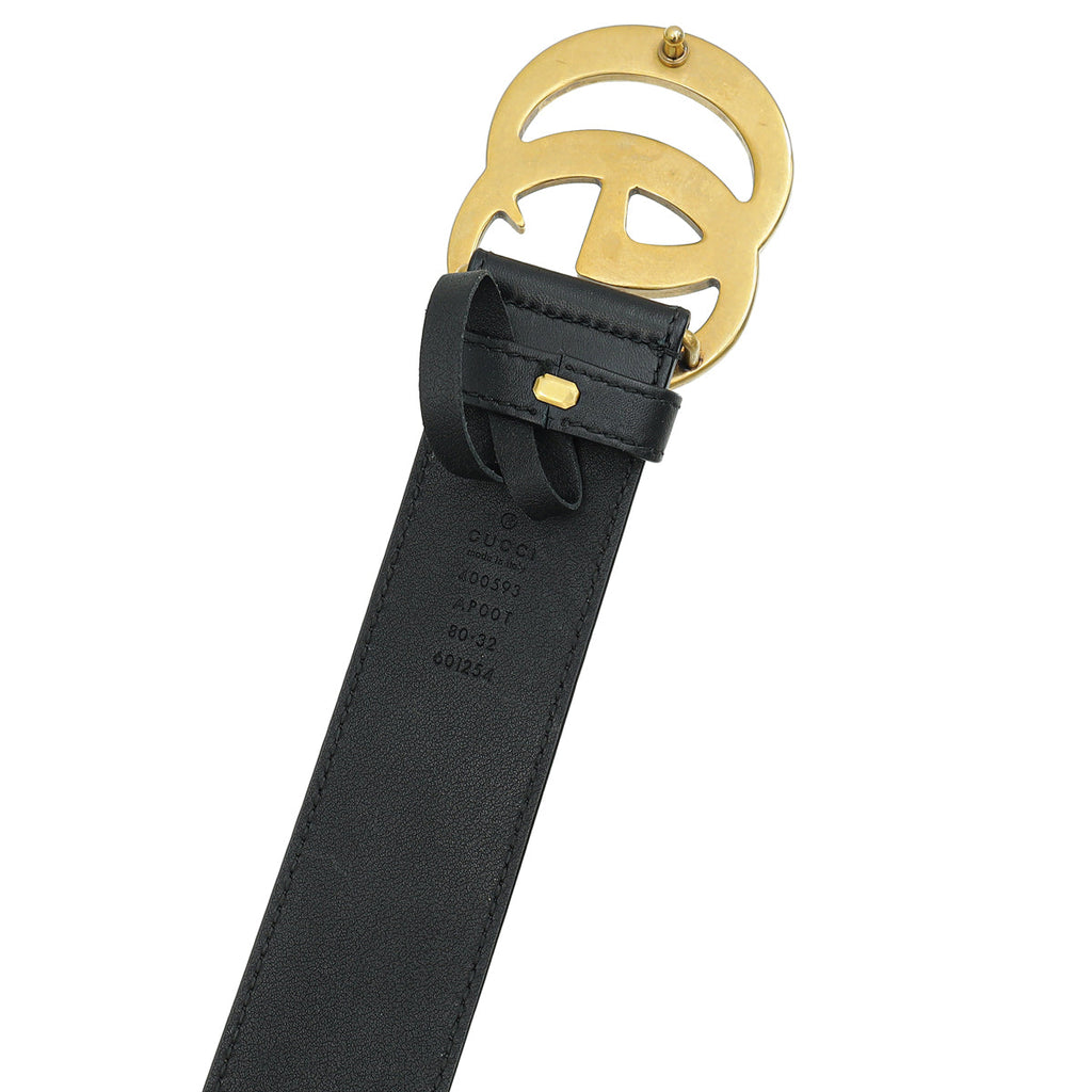 Gucci Black Double G Buckle Belt 32