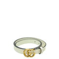 Gucci White Double G Buckle 20mm Belt 32