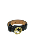 Gucci Black Interlocking G Buckle 25mm Belt 32