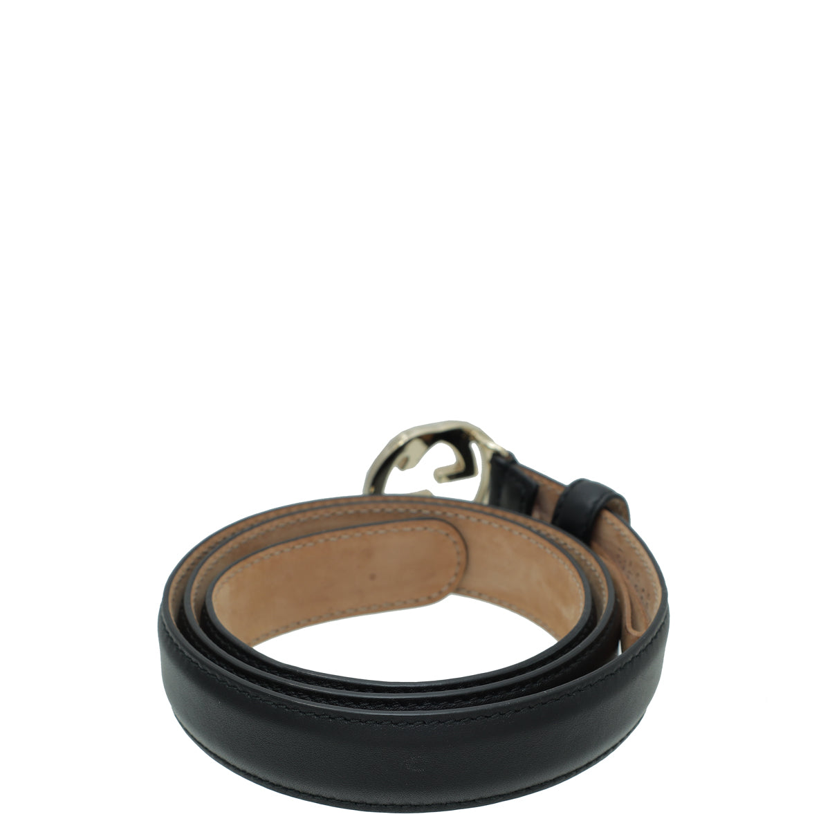 Gucci Black Interlocking G Buckle 25mm Belt 32