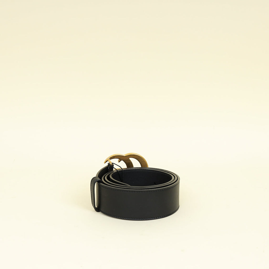 Gucci Black Double G Wide Belt 36