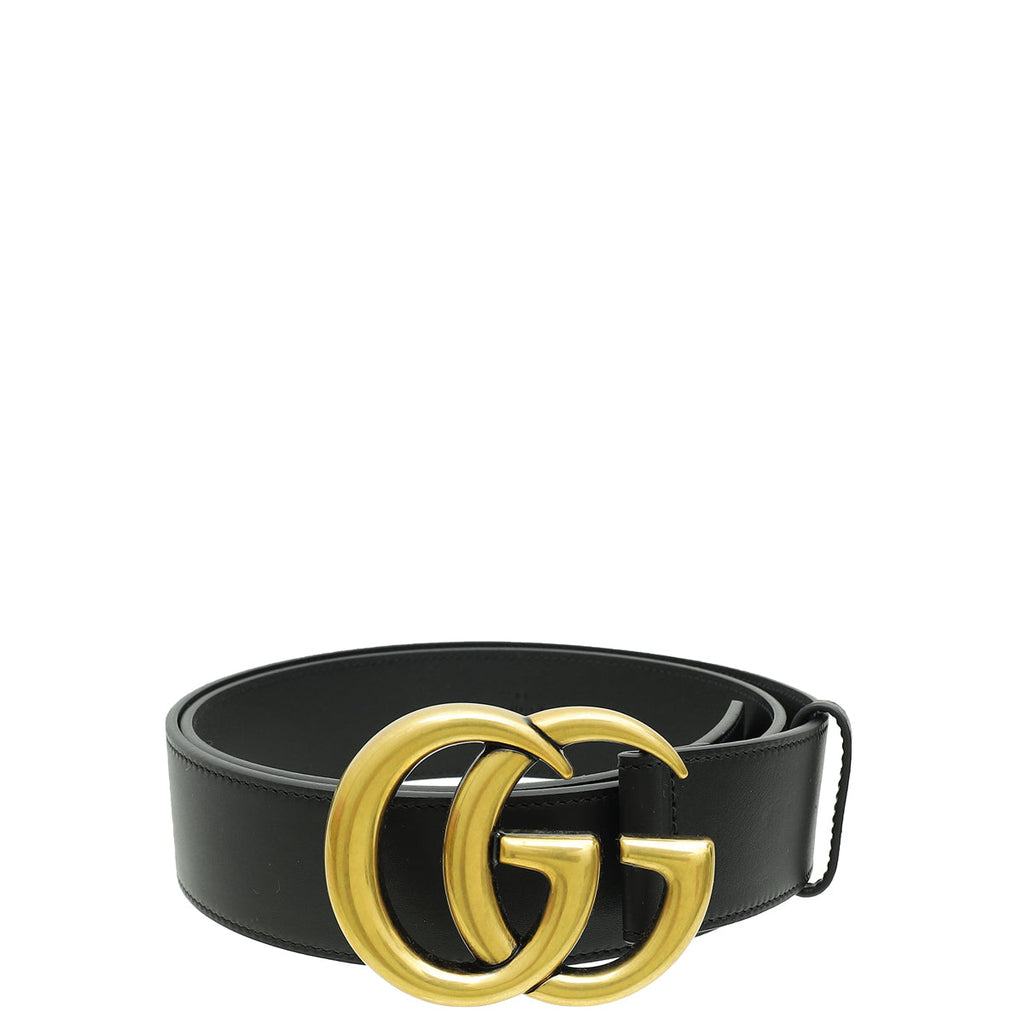 Gucci Black GG Marmont Wide Belt 36