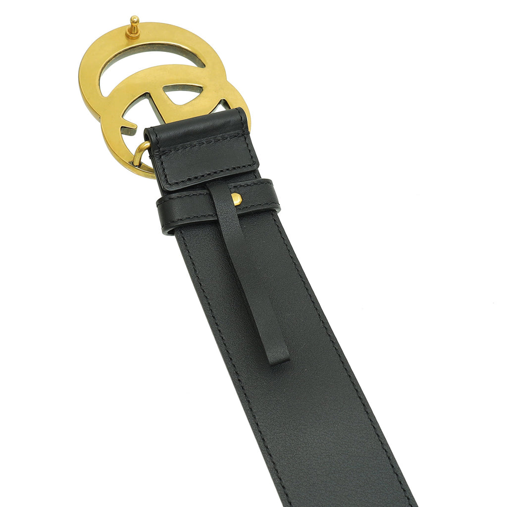 Gucci Black GG Marmont Wide Belt 36
