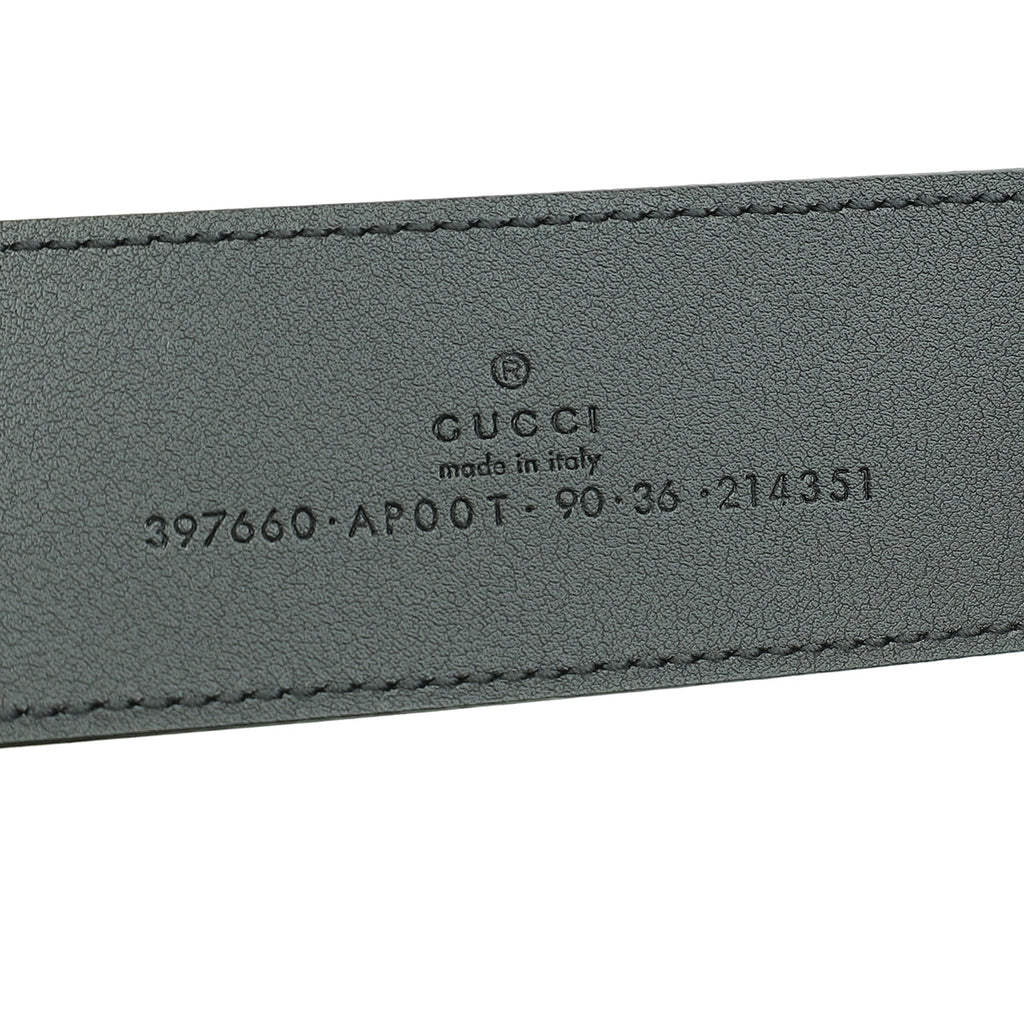 Gucci Black GG Marmont Wide Belt 36