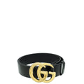 Gucci Black GG Marmont Wide Belt 34
