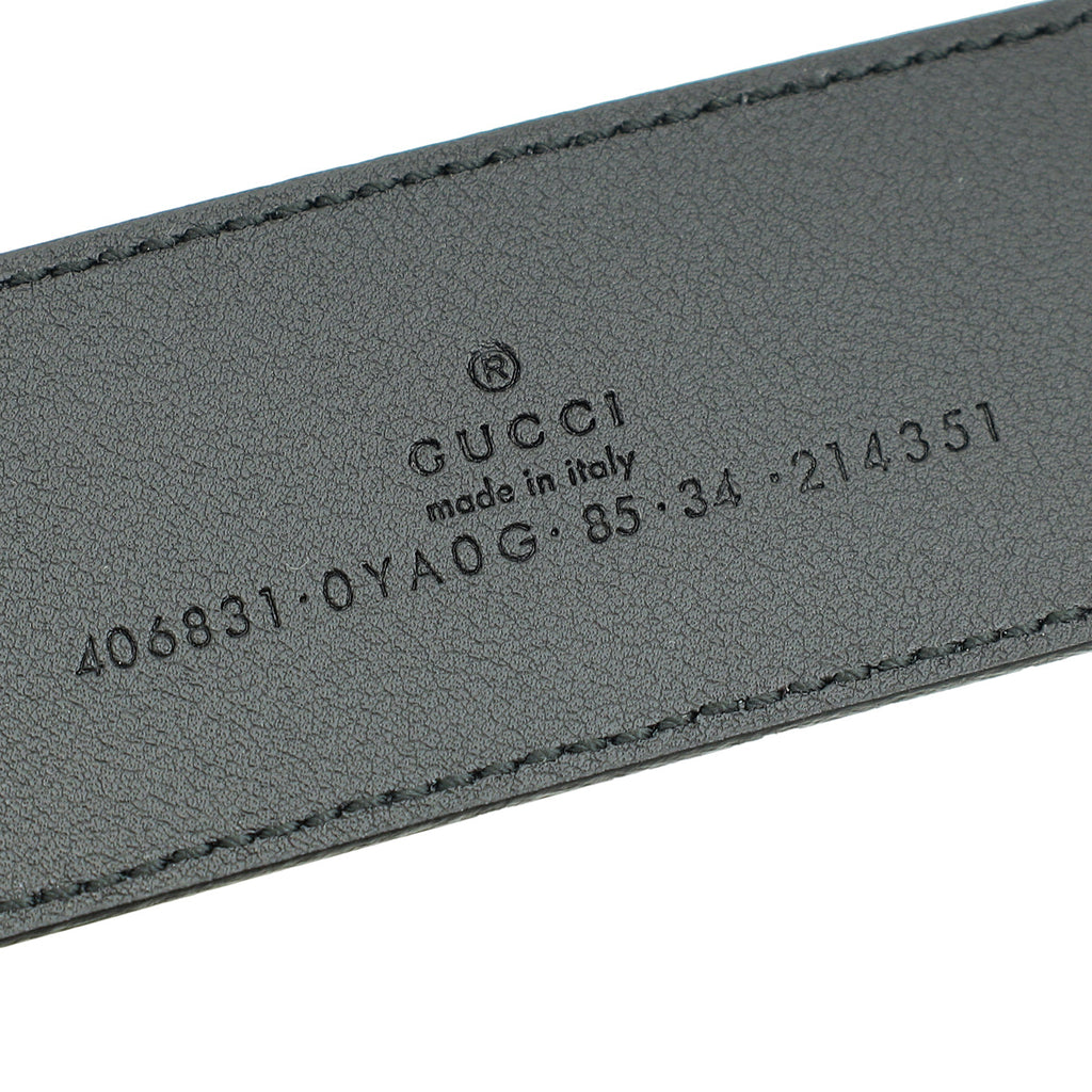 Gucci Black GG Marmont Wide Belt 34