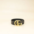 Gucci Black GG Marmont Wide Belt 34