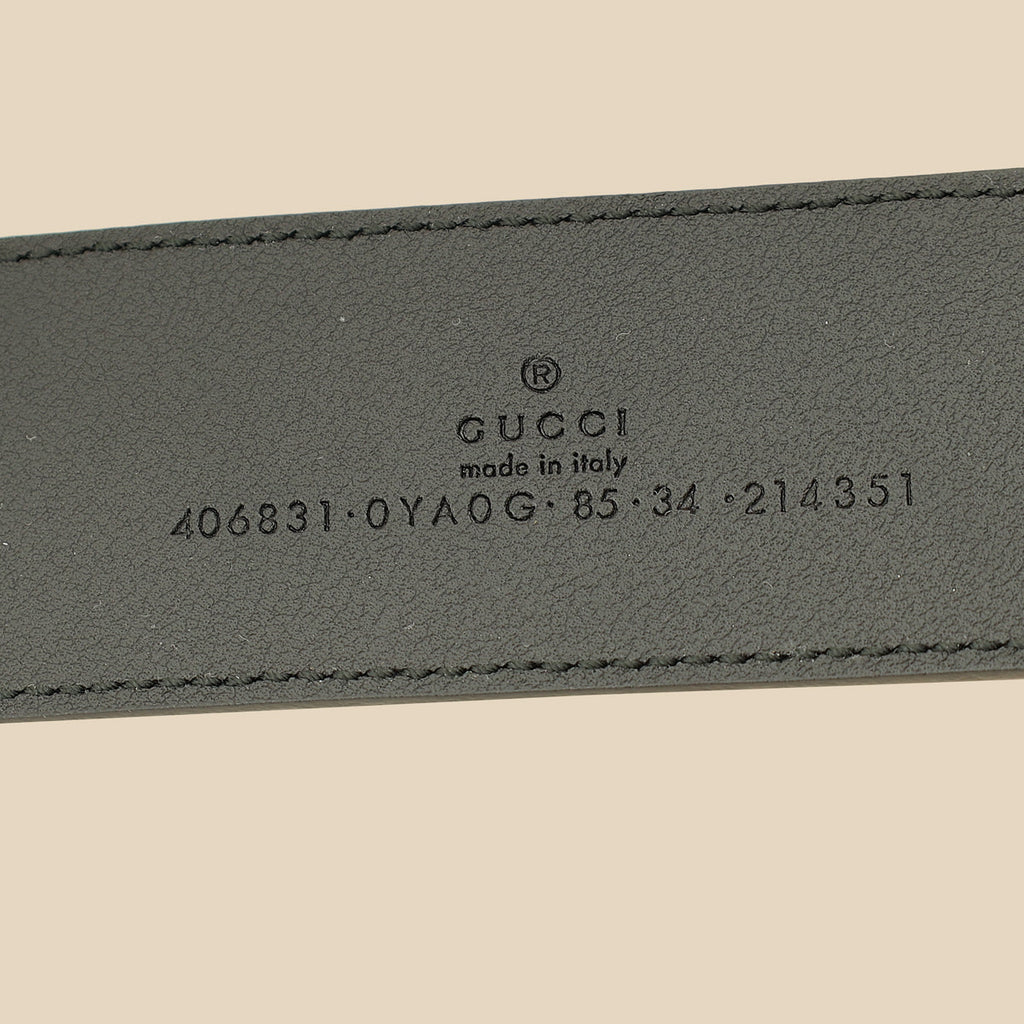 Gucci Black GG Marmont Wide Belt 34