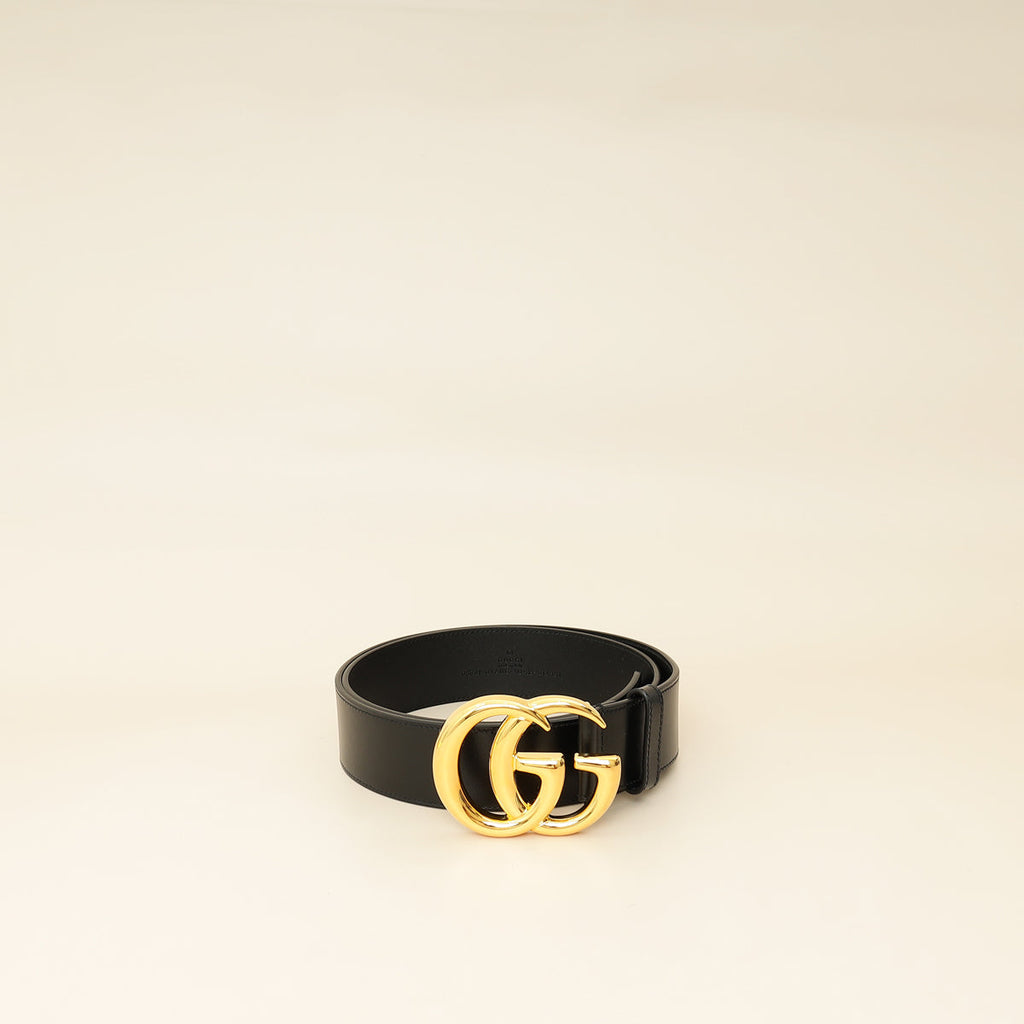 Gucci Black GG Marmont Wide Belt 36