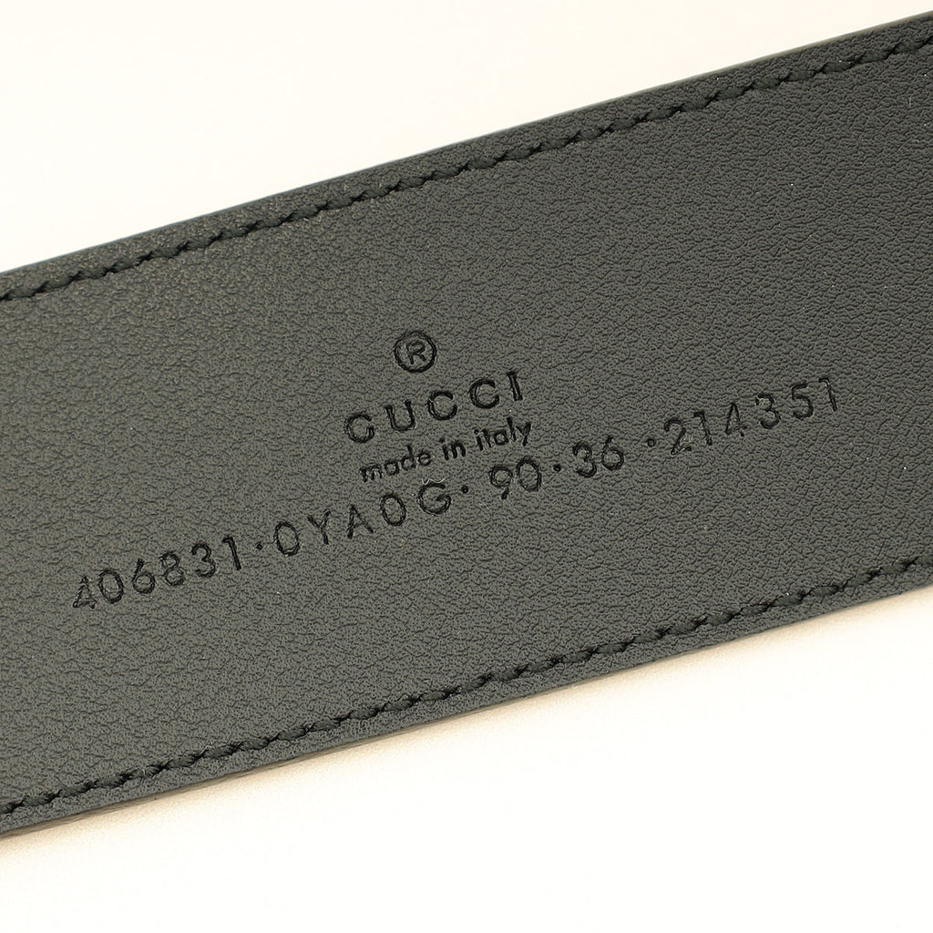 Gucci Black GG Marmont Wide Belt 36