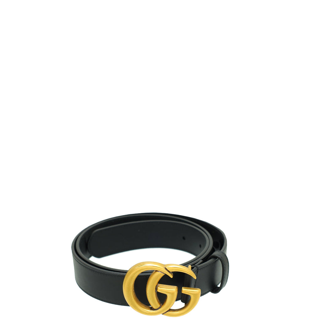 Gucci Black Double G Buckle Belt 36
