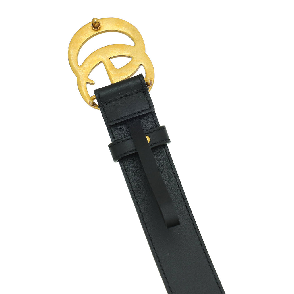 Gucci Black Double G Buckle Belt 36