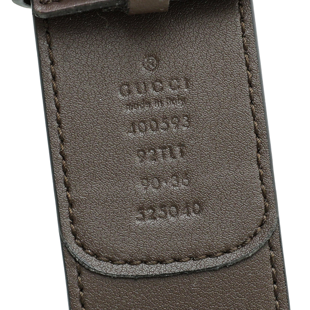 Gucci Bicolor GG Supreme Double G Buckle Belt 36