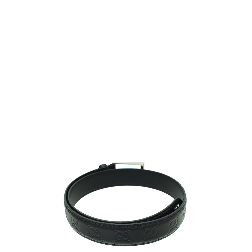 Gucci Black GG Signature Buckle Belt 30