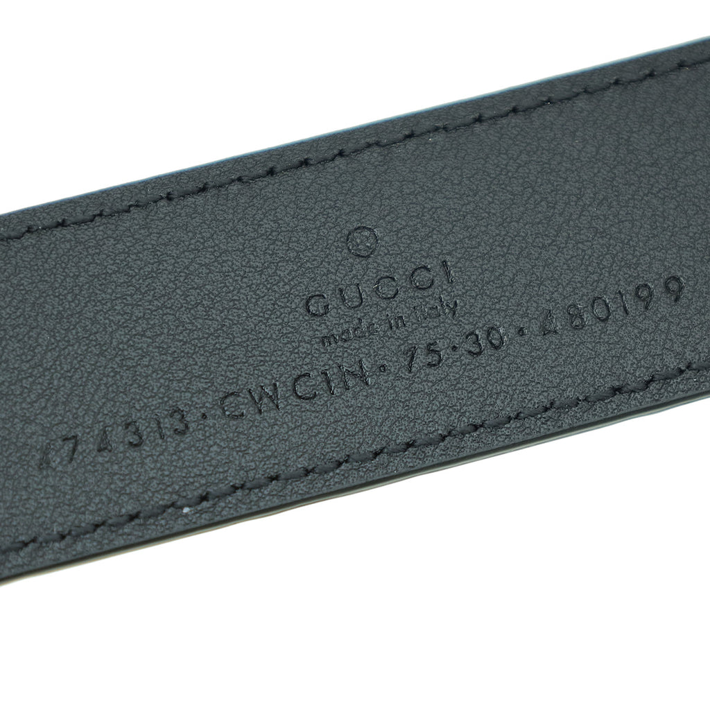 Gucci Black GG Signature Buckle Belt 30