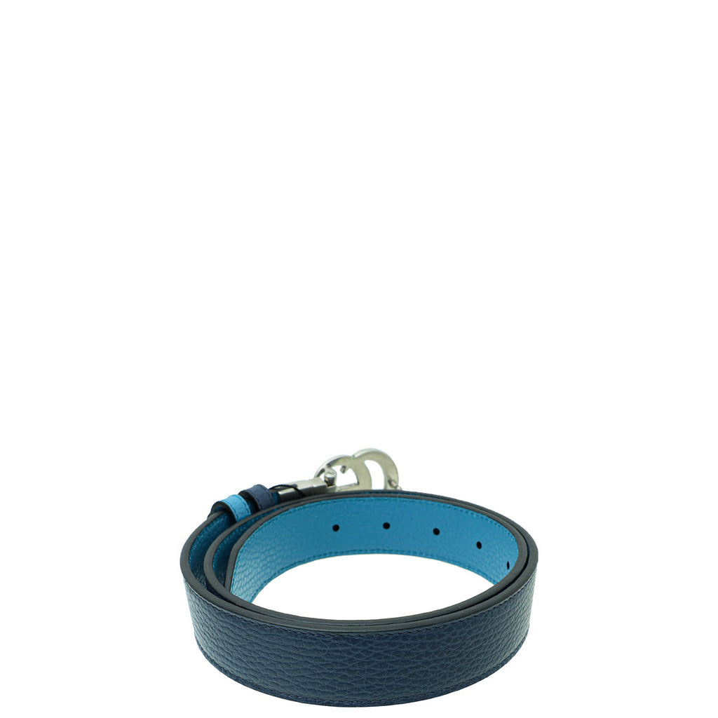 Gucci Bicolor GG Marmont Buckle Reversible Thin Belt 32