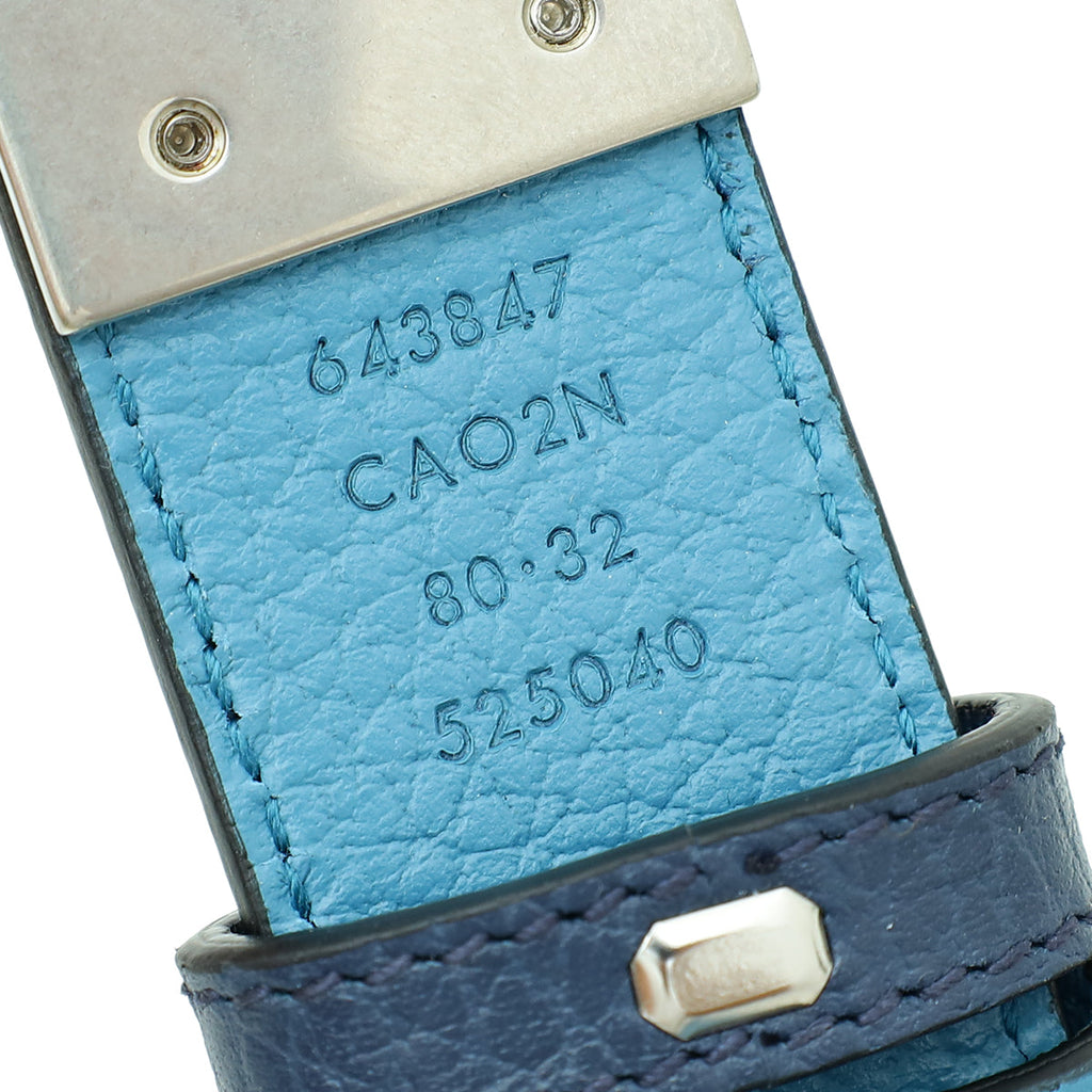Gucci Bicolor GG Marmont Buckle Reversible Thin Belt 32