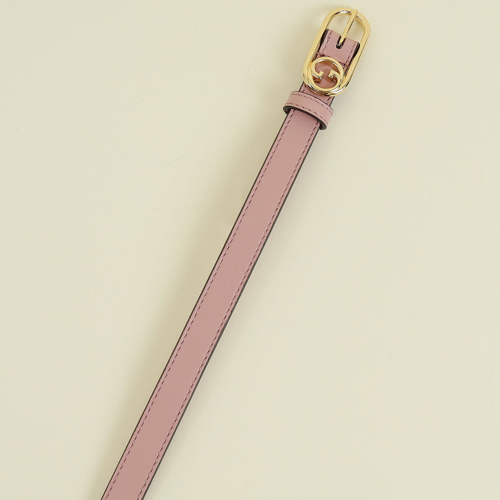 Gucci Dusty Rose Interlocking G Oval Buckle Slim Belt 34