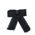 Gucci Black Grosgrain Crystal Bow Brooch