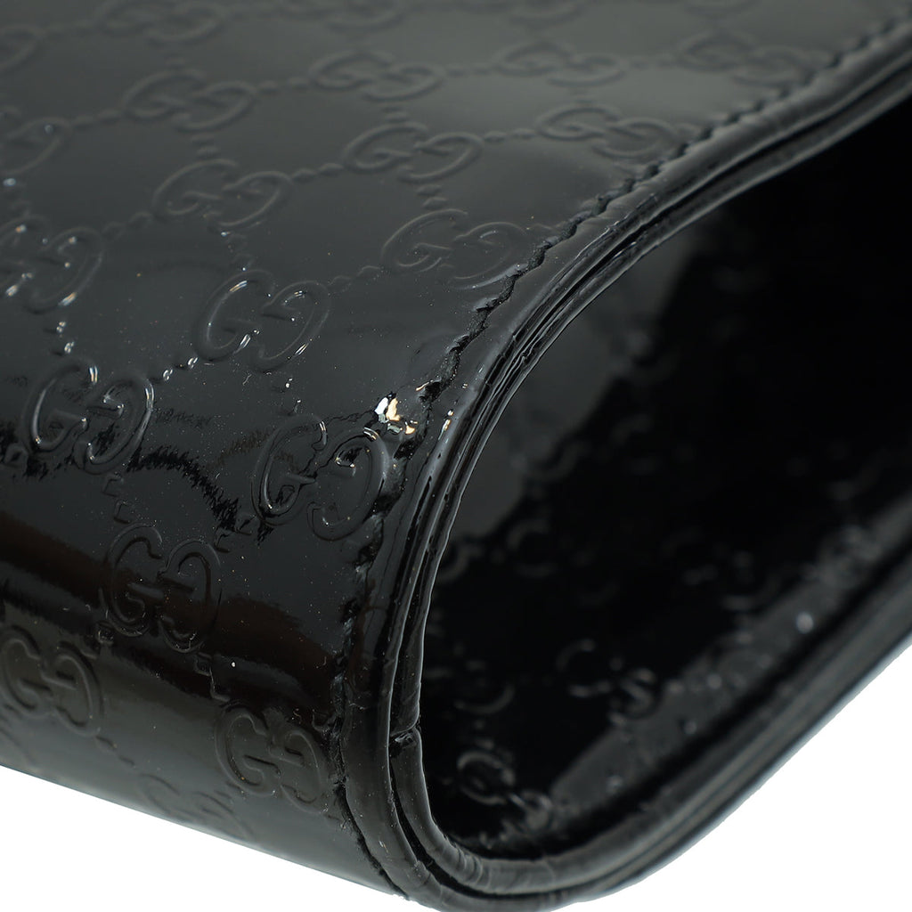 Gucci Black GG Microguccissima Medium Broadway Clutch