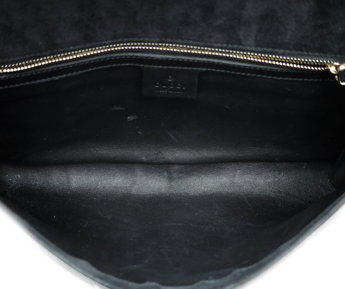 Gucci Black GG Microguccissima Medium Broadway Clutch