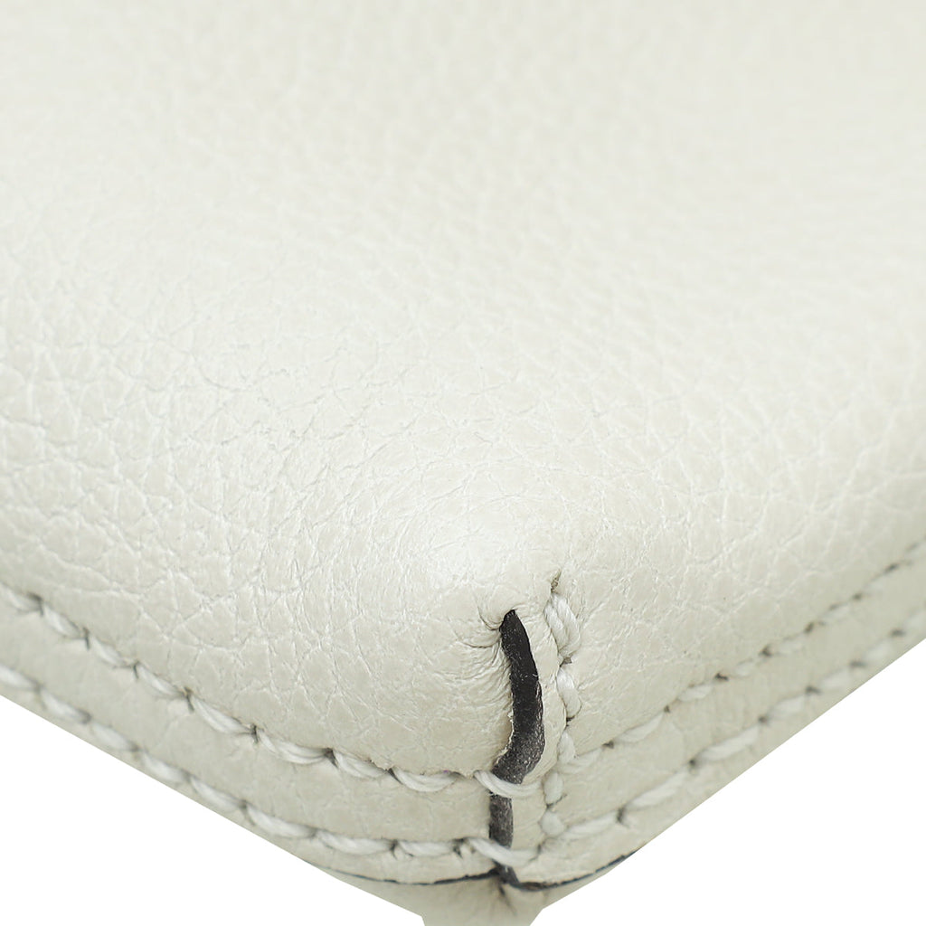 Gucci White Logo Portfolio Clutch