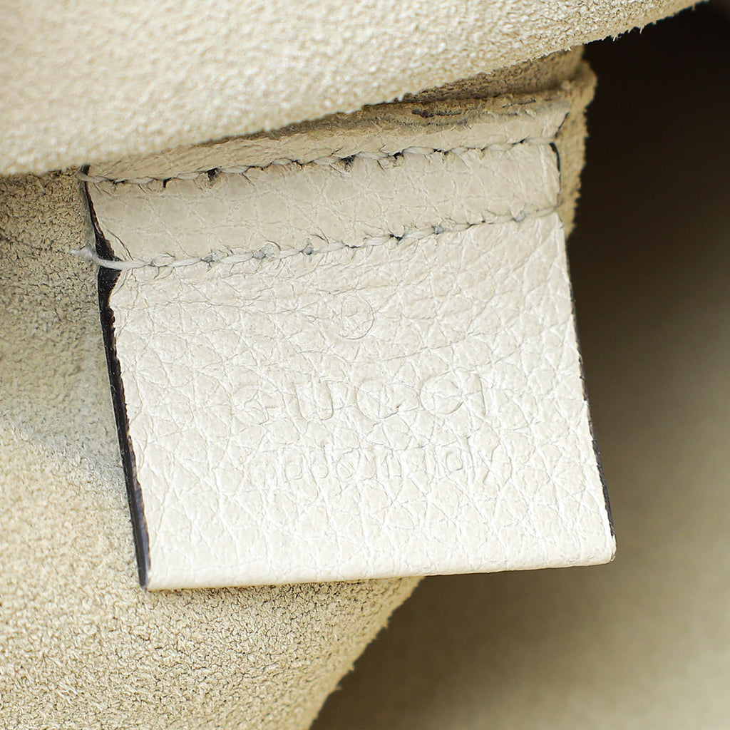 Gucci White Logo Portfolio Clutch