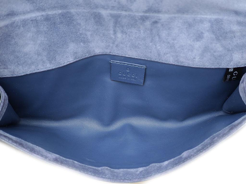 Gucci Blue Violet Microguccissima Broadway Clutch