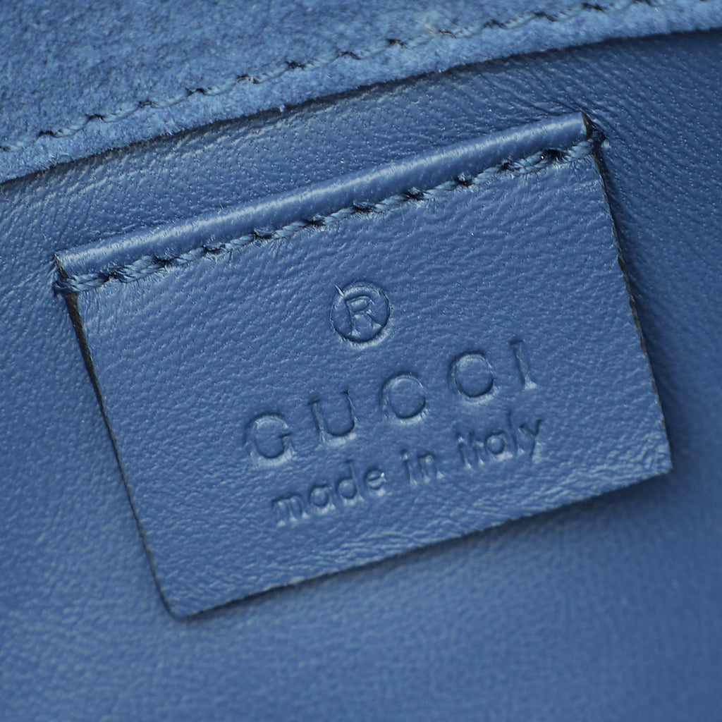 Gucci Blue GG Microguccissima Broadway Small Clutch