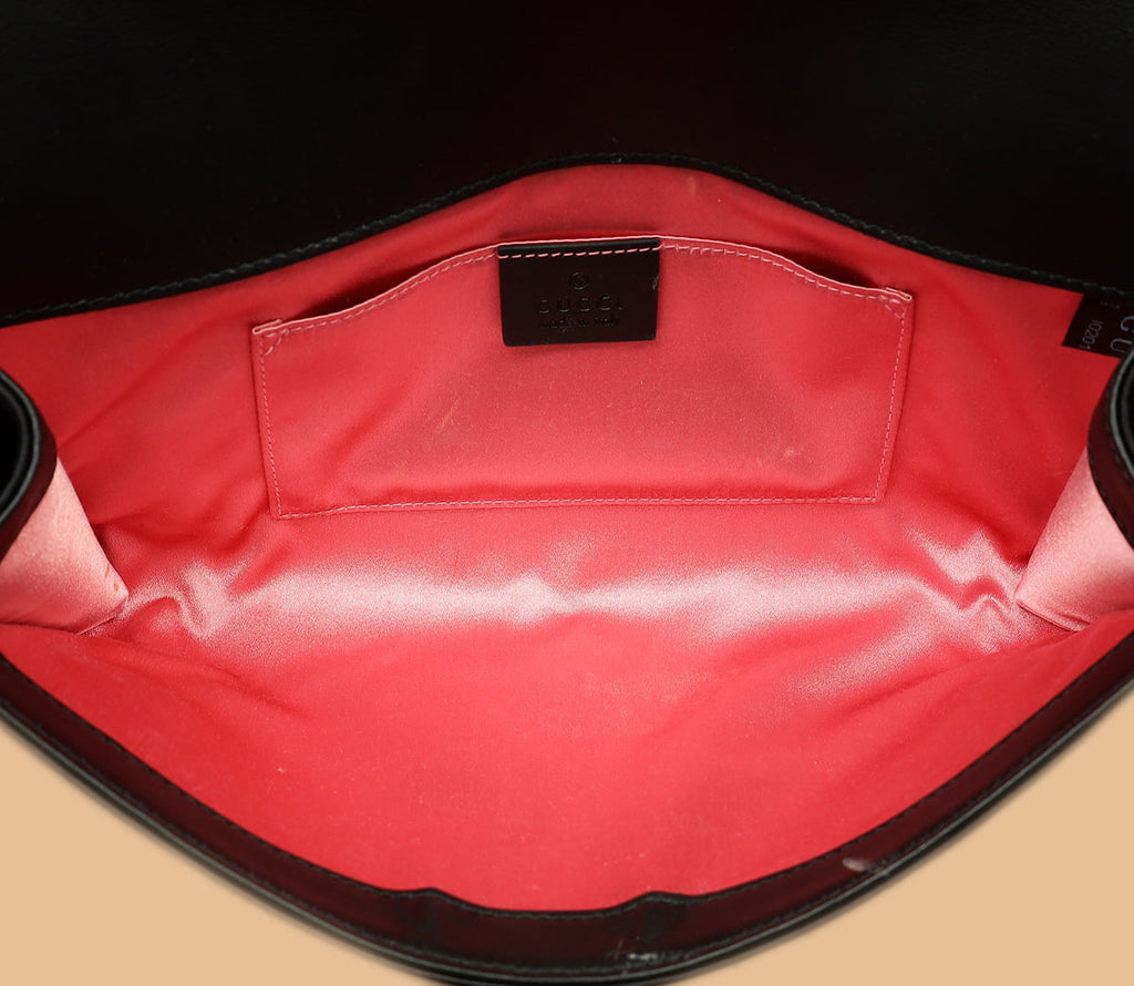 Gucci Black Satin Crystal Dionysus Clutch