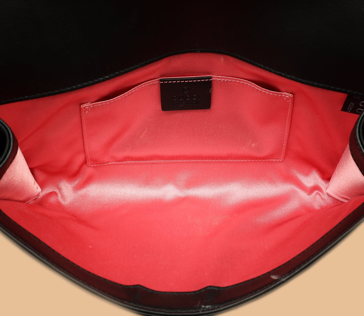 Gucci Black Satin Crystal Dionysus Clutch