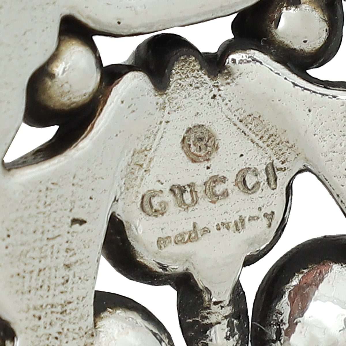 Gucci Silver Crystal Drop Clip On Earrings