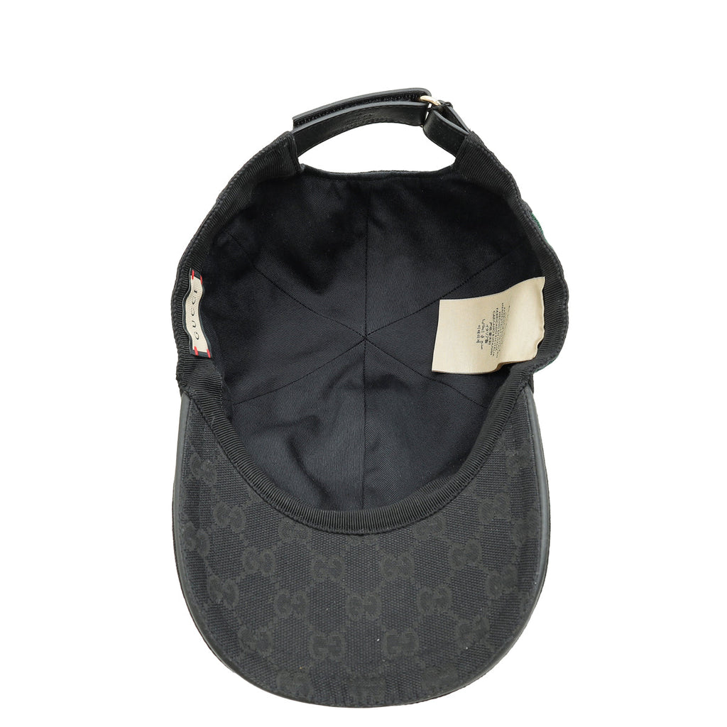 Gucci Black GG Web Baseball Hat