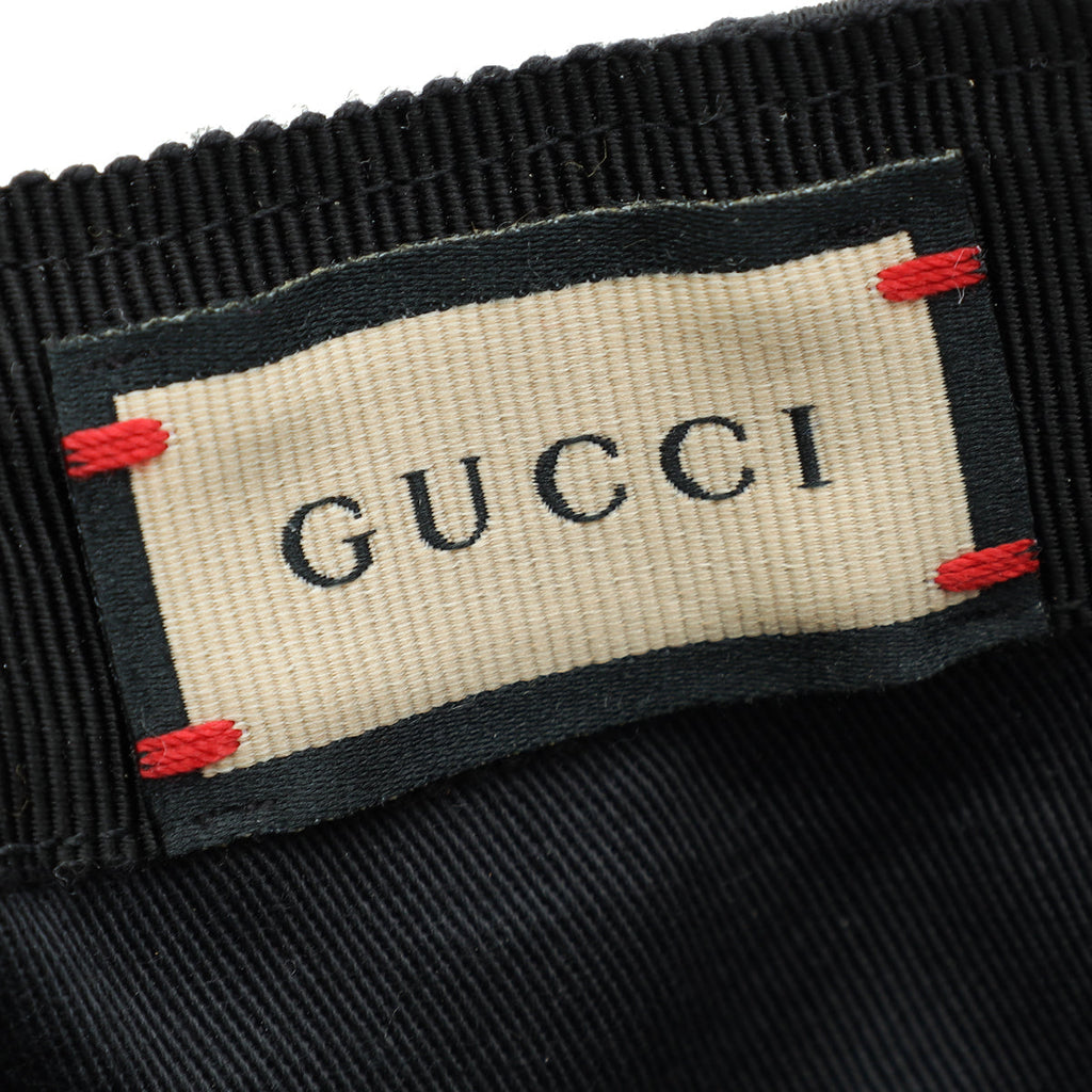 Gucci Black GG Web Baseball Hat