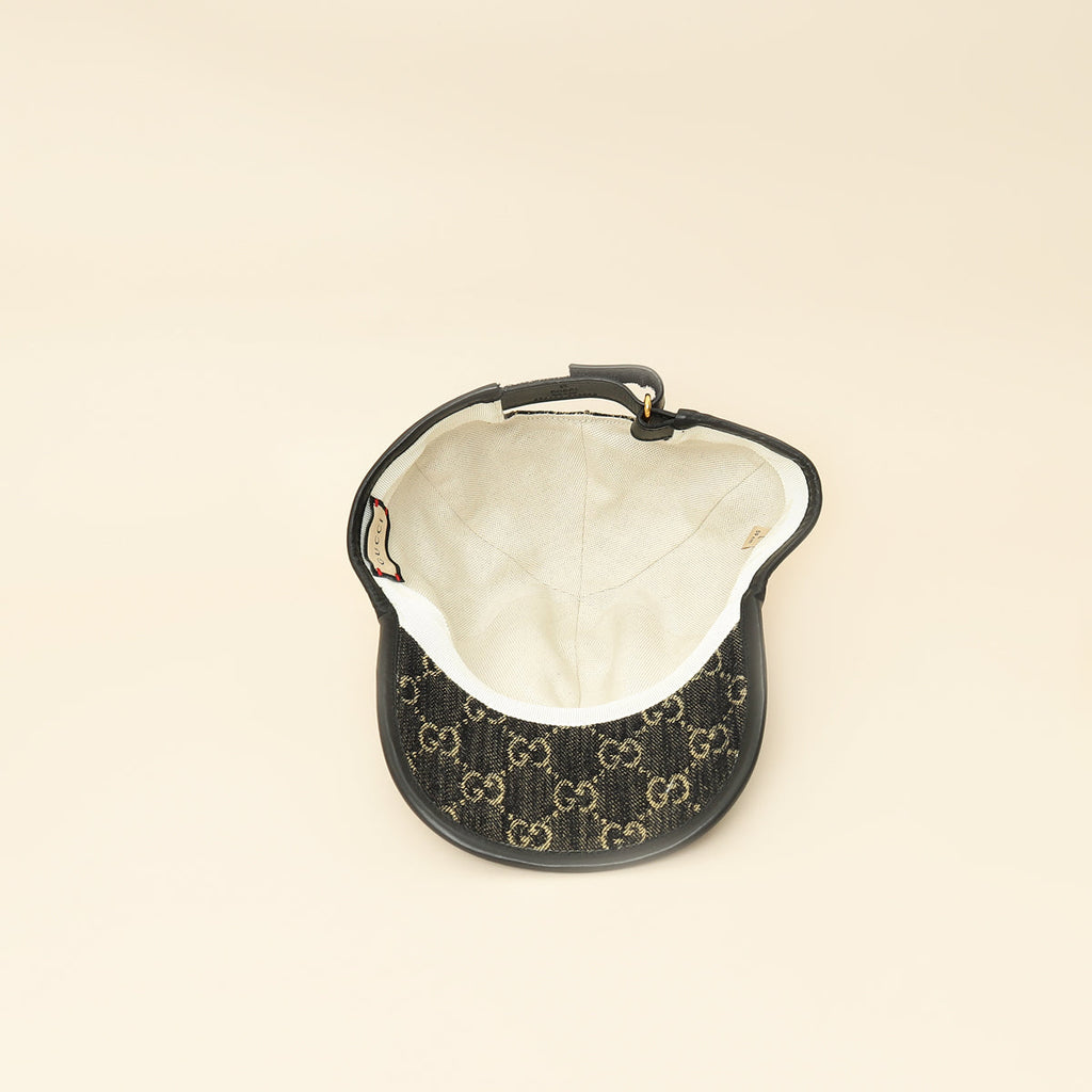Gucci Bicolor GG Denim Baseball Large Hat