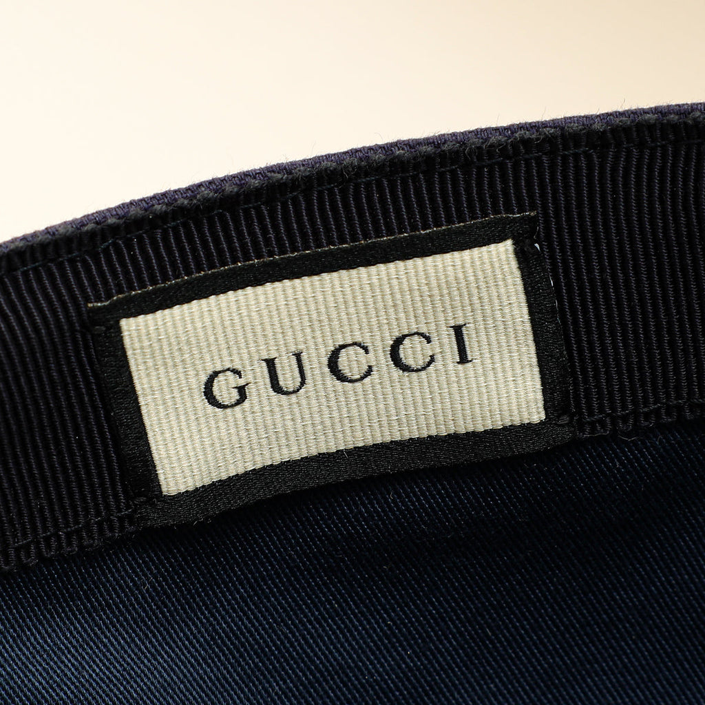 Gucci Navy Blue Interlocking G Medium Baseball Hat