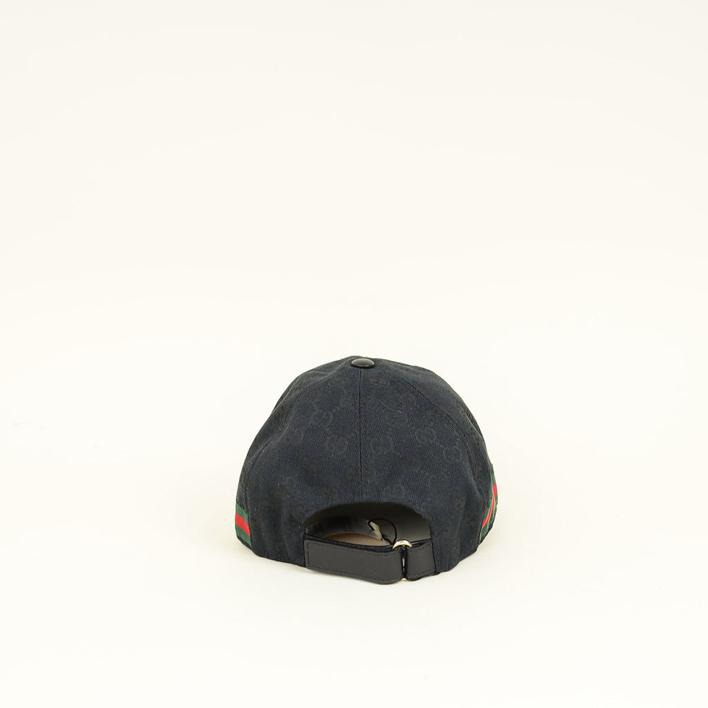Gucci Black GG Web Baseball Hat