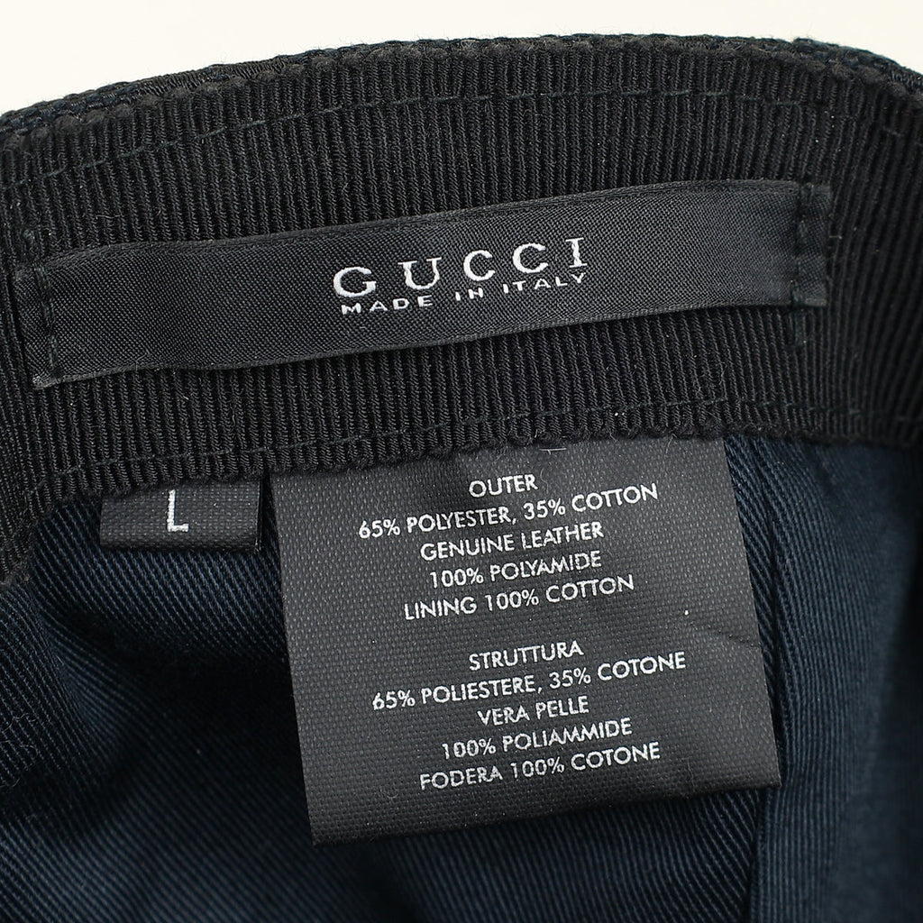 Gucci Black GG Web Baseball Hat
